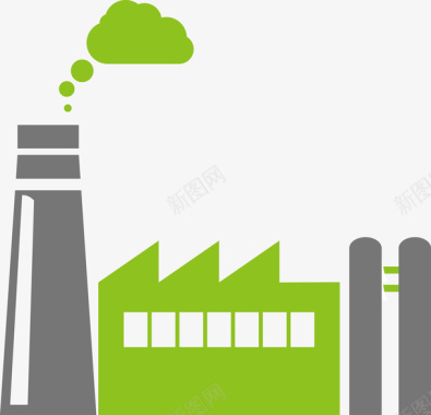 绿色环保图标低能耗工厂图标图标