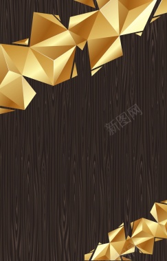 木板上金色的折纸背景矢量图背景