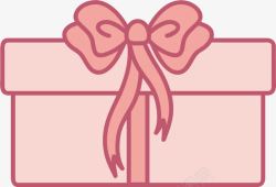 手绘粉色礼物盒素材