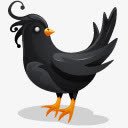 设计黑色黑色小鸡标志图标图标
