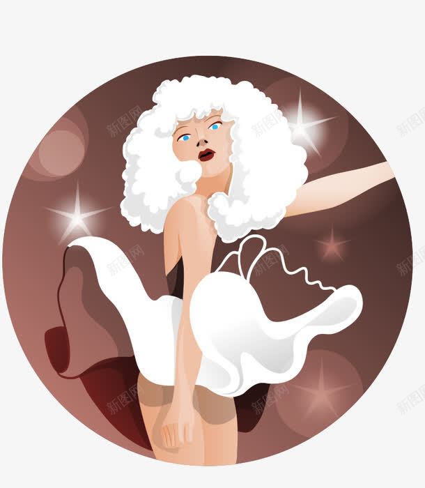 卡通手绘白色头发迪斯科跳舞女人png免抠素材_88icon https://88icon.com disco 卡通的人物 手绘的女人 白色的头发 迪斯科跳舞的女人
