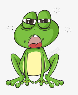 卡通眯眼张嘴的青蛙素材