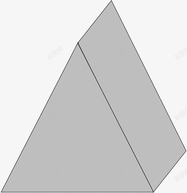 灰色立体三角形png免抠素材_88icon https://88icon.com 三角形 几何图形 灰色 立体