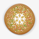 圣诞节祝福语圣诞饼干圆形图标图标