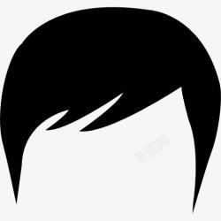 男性的头发男性黑色的短头发形状的轮廓图标高清图片