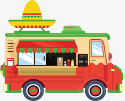 墨西哥风味墨西哥风味小吃车矢量图高清图片