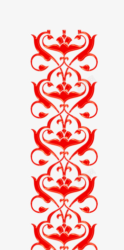 中国传统喜庆红色花纹装饰图案素材