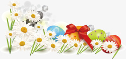 复活节彩蛋花卉背景矢量图素材