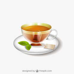 精美绿茶与茶杯背景素材