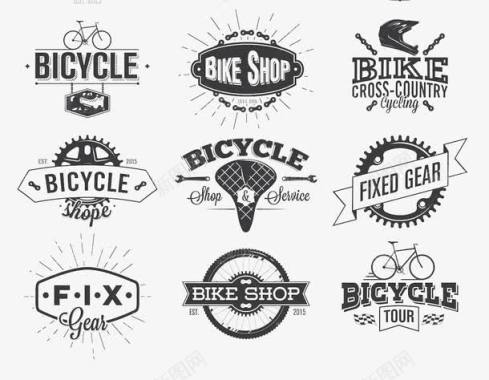 自行车时尚自行车商标图标图标