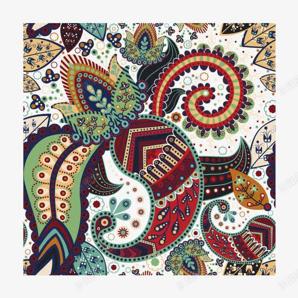 民族风花纹无缝背景png免抠素材_88icon https://88icon.com 佩斯利花 无缝背景 民族风 矢量素材 花纹