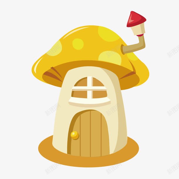 可爱卡通蘑菇房矢量图ai免抠素材_88icon https://88icon.com 卡通 可爱 蘑菇 蘑菇房 黄色 矢量图