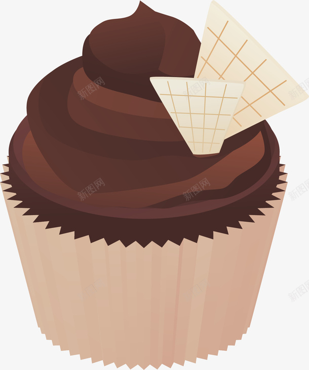 创意蛋糕杯矢量图ai免抠素材_88icon https://88icon.com 发糕 巧克力 抽象 白色 褐色 面包 食品 矢量图