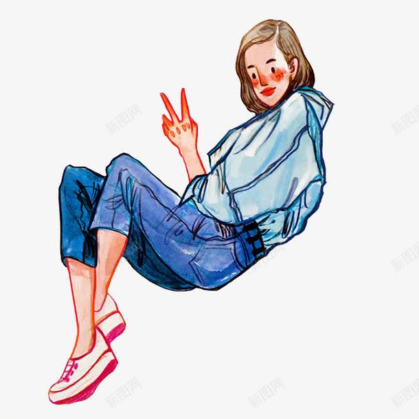 剪刀手女孩png免抠素材_88icon https://88icon.com 儿童 儿童插画 剪刀手 卡通 卡通插画 手绘 拍照 童话故事