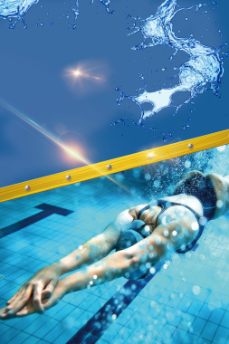 游泳培训活动招生宣传海报背景背景