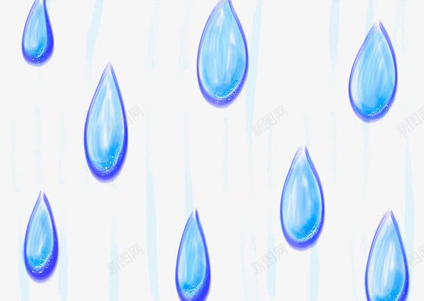 蓝色手绘雨点雨幕png免抠素材_88icon https://88icon.com 下雨 卡通雨点 手绘 水彩 落雨 蓝色 雨水 雨滴