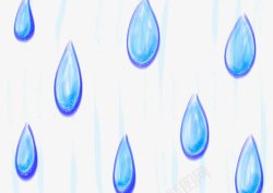 蓝色手绘雨点雨幕素材