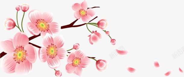 卡通精美粉色花桃花矢量图ai免抠素材_88icon https://88icon.com 卡通 桃花 粉色 精美 花 矢量图