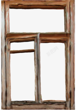 漂亮窗户棕色手绘窗户高清图片