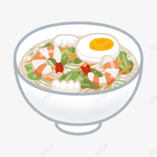 虾仁鸡蛋面png免抠素材_88icon https://88icon.com 卡通 手绘 美食 虾仁面 食物 鸡蛋面