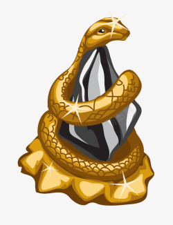 金色蛇像雕塑矢量图素材