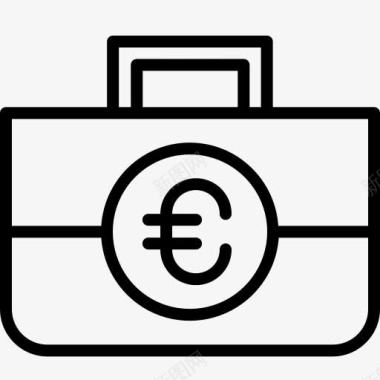 钱袋公文包预算案例货币欧元钱货币图标图标