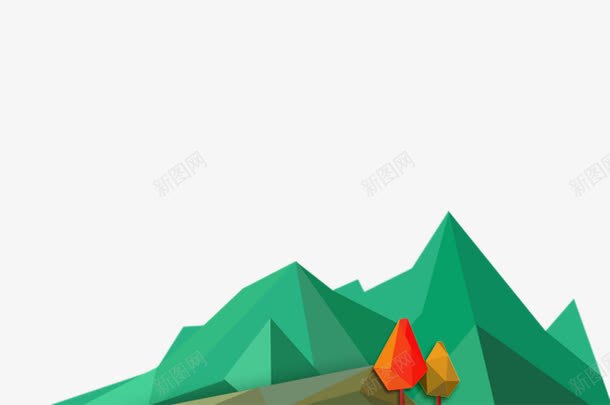 绿色卡通山装饰png免抠素材_88icon https://88icon.com 卡通 山峰 绿色 装饰