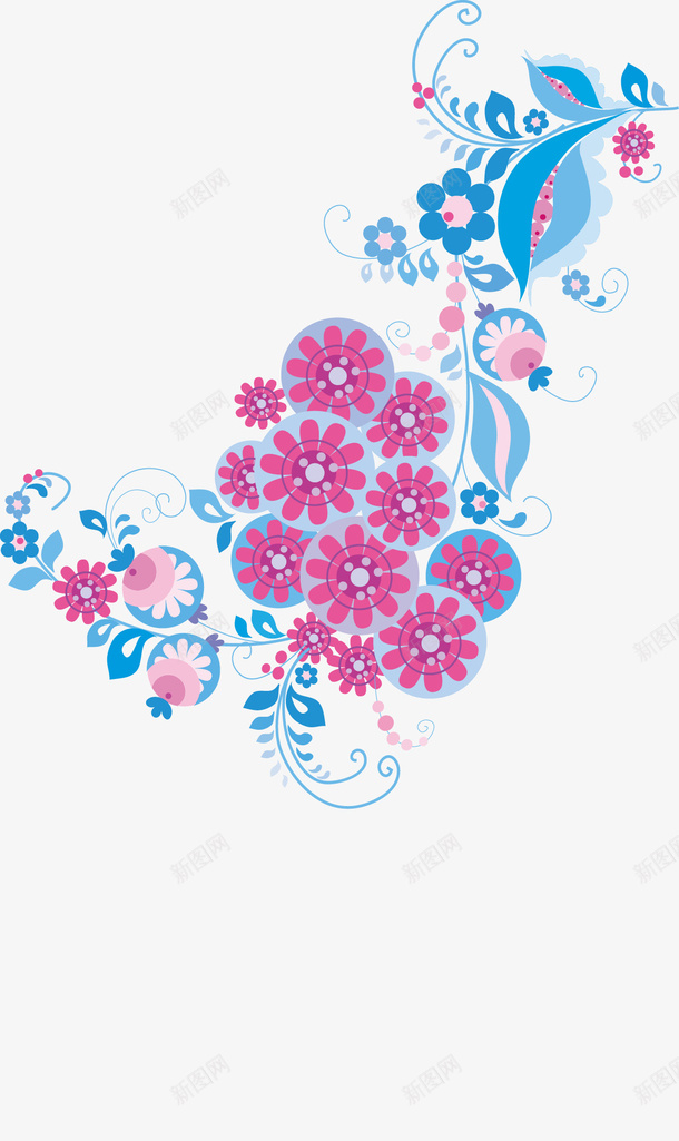 时尚花卉矢量图eps免抠素材_88icon https://88icon.com 彩色 花 花卉 矢量图