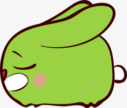 绿色可爱卡通小兔子素材