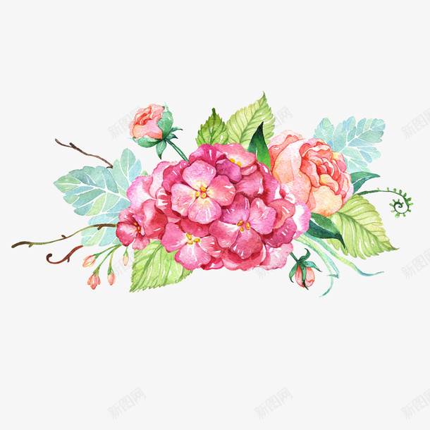 彩绘鲜花png免抠素材_88icon https://88icon.com 彩绘画 矢量装饰 装饰 鲜花 鲜花装饰