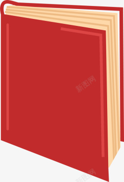 红色简约立体书籍素材