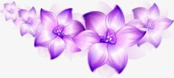 紫色卡通插画花朵素材