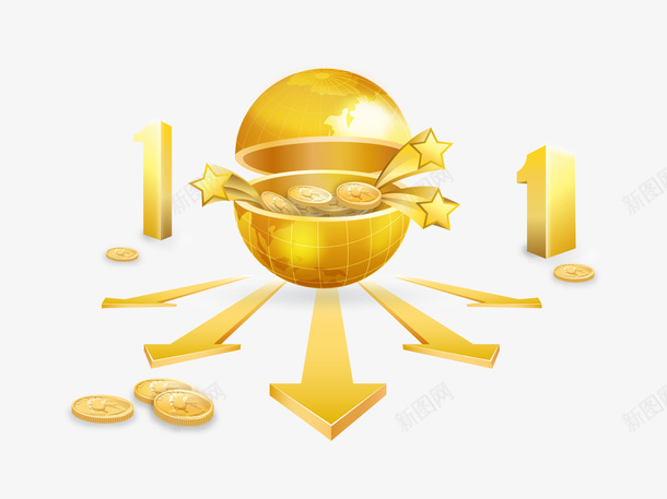 金融财富箭头金币矢量图ai免抠素材_88icon https://88icon.com 箭头 财富 金币 金融 矢量图