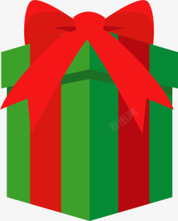 立体绿色的礼物盒矢量图素材