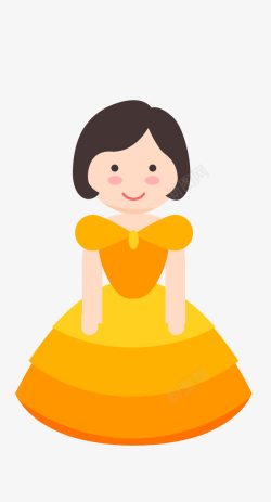 穿黄色裙子的女孩子素材