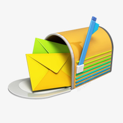 黄色的邮件箱素材