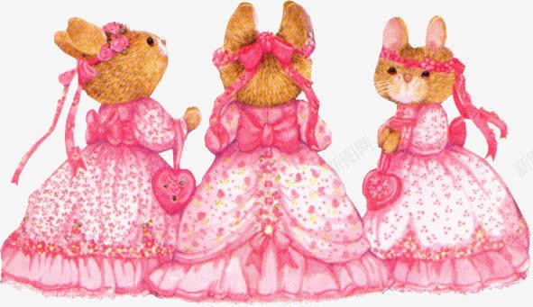 三只松鼠png免抠素材_88icon https://88icon.com 创意 卡通 手绘 穿裙子的松鼠