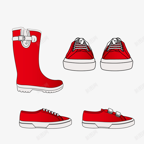 创意红色运动鞋矢量图ai免抠素材_88icon https://88icon.com 创意 红色 运动鞋 鞋 矢量图