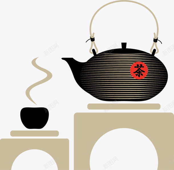 茶壶矢量图ai免抠素材_88icon https://88icon.com 中国风茶壶 手绘茶壶 茶壶 茶杯 矢量图