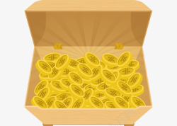 箱子里的金币矢量图素材