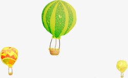 卡通清新热气球漂浮素材