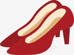 红色美丽女性高跟鞋素材