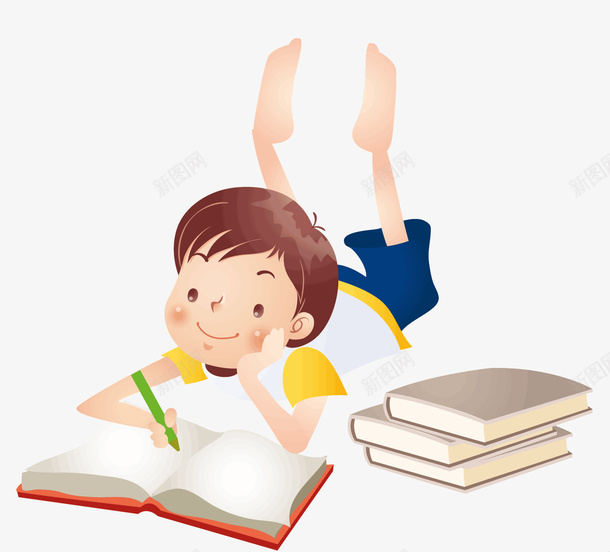 一个正在学习的男生png免抠素材_88icon https://88icon.com 书本 卡通 正在学习的男孩 蓝色 黄白色