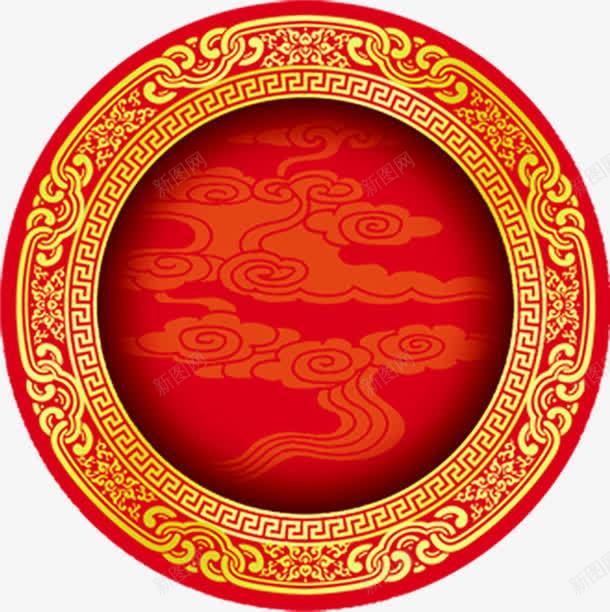 中国风黄红色花纹装饰png免抠素材_88icon https://88icon.com 国风 红色 花纹 装饰