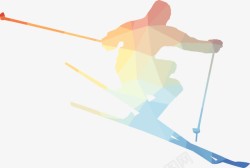 多边形图案的滑雪运动员矢量图素材