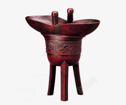 红色复古酒樽装饰图案素材