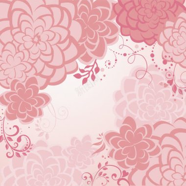 粉色植物花朵底纹背景