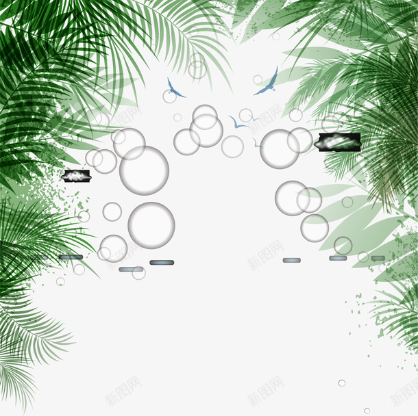 绿色清新植物边框纹理矢量图ai免抠素材_88icon https://88icon.com 免抠PNG 植物 清新 绿色 边框纹理 矢量图