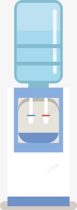 白色立柜式饮水机矢量图素材