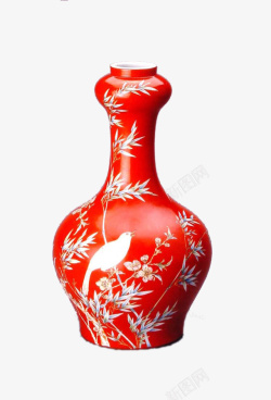 红色葫芦瓶花瓶素材